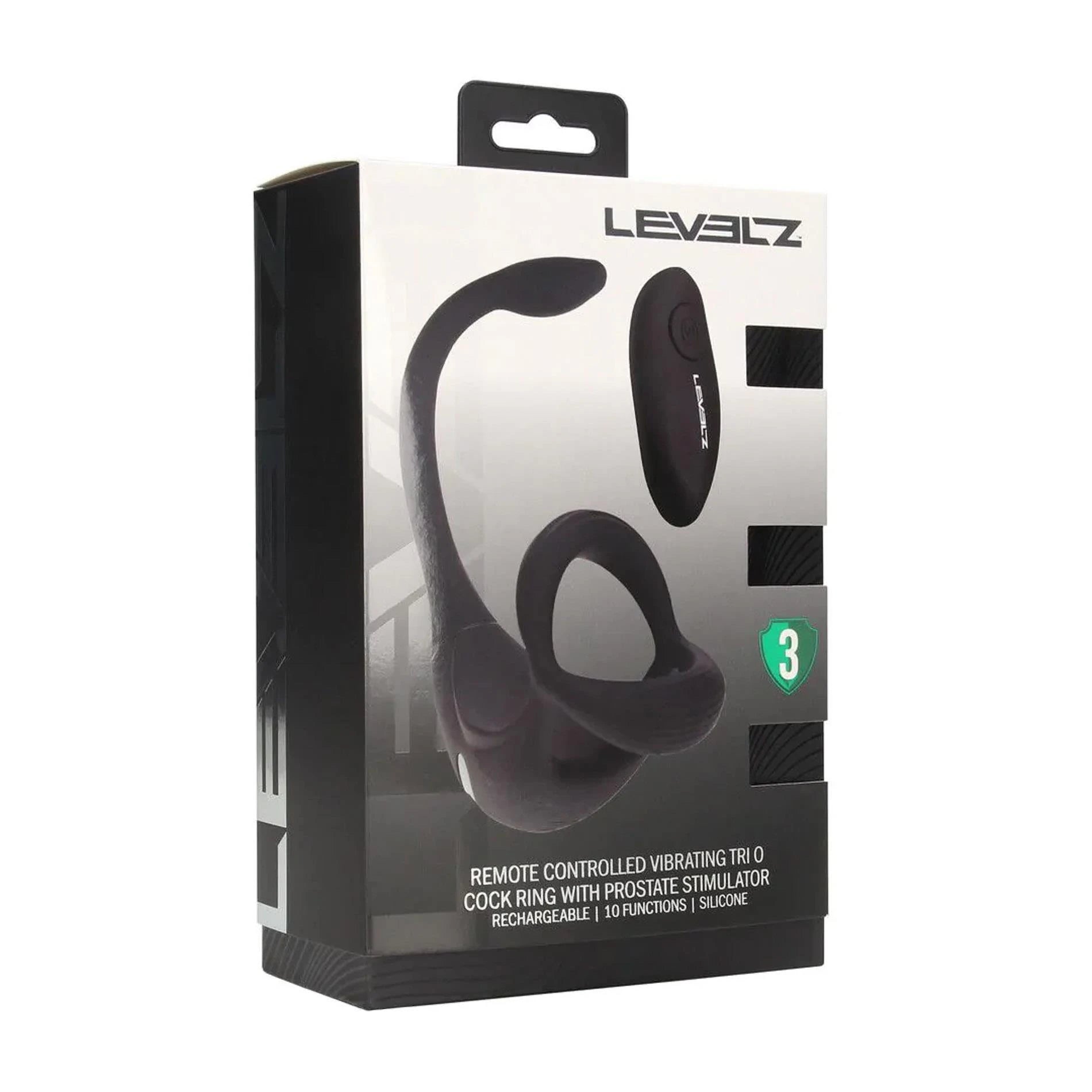 Anneau pénien vibrant en silicone avec stimulateur de prostate et télécommande - Noir