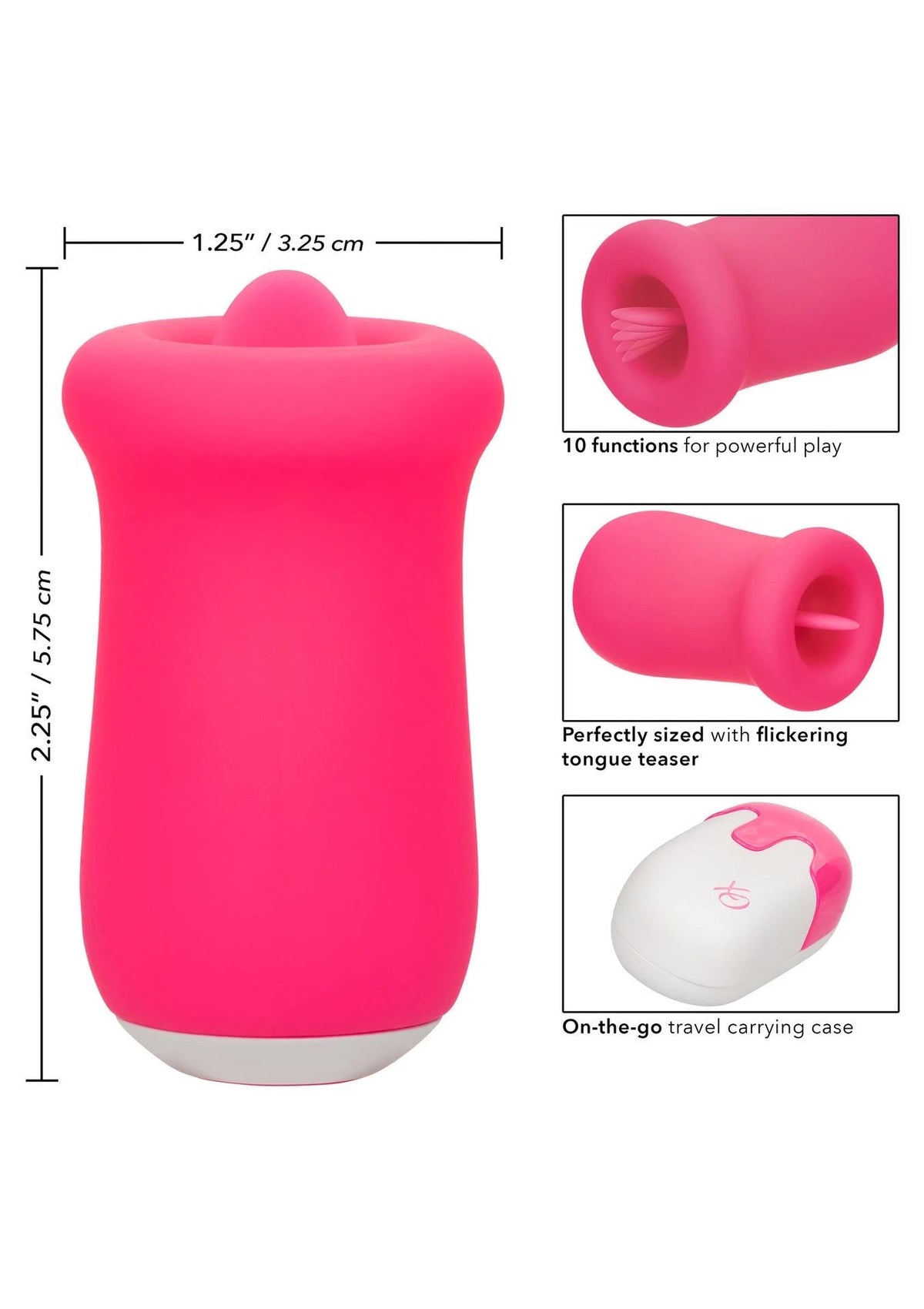 Estimulador de clítoris Sugar Craze 10 funciones – recargable, rosa | Calexotics