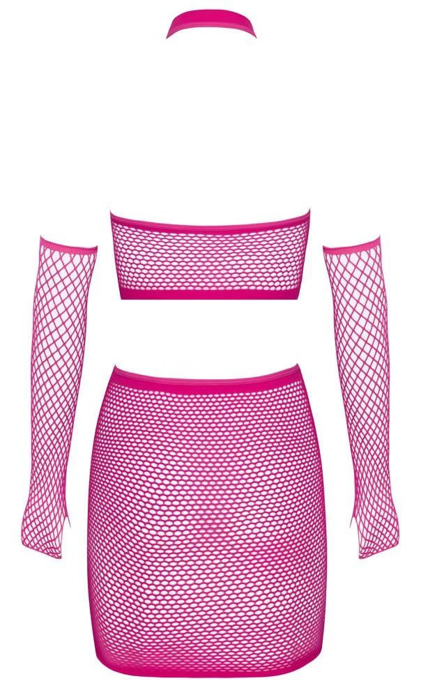 Lingerie set – mesh, halter neck, pink | Fantasy by Cottelli