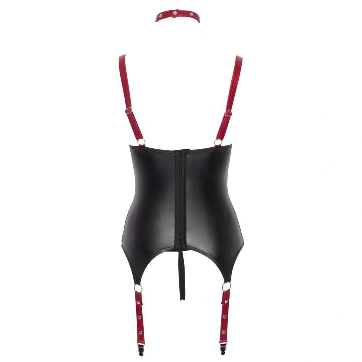 Lingerie set – open crotch, with garters, black 26328701021 | Cottelli BONDAGE