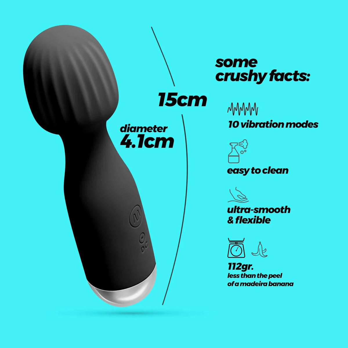 Wand massager Wanderlust 10 functions – black | Crushious
