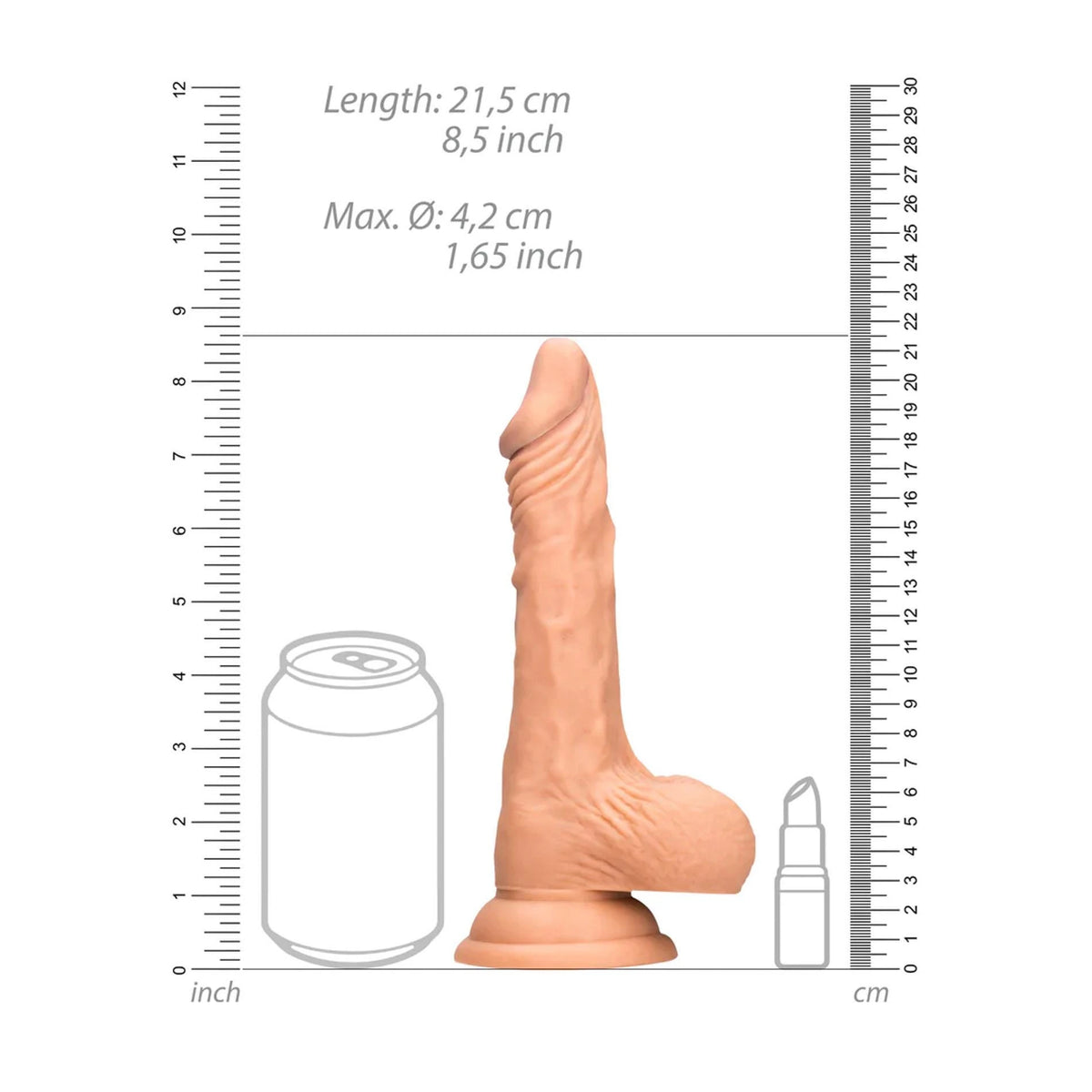 Realistic dildo Testicles – with suction cup, nude 4.2 cm | RealRock