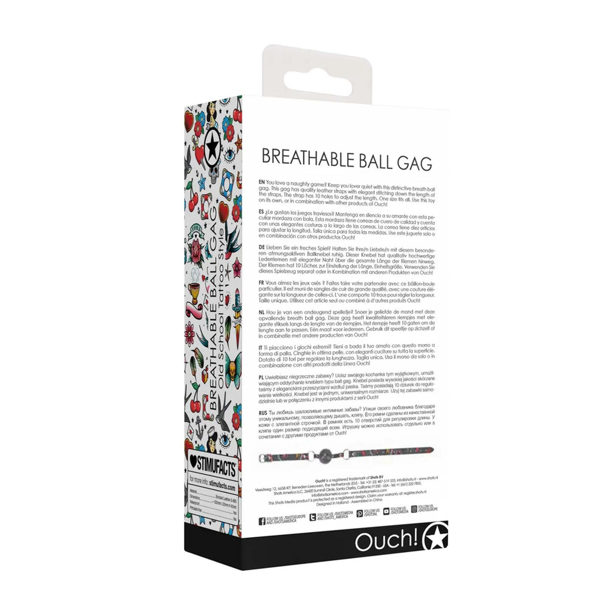 Bavaglio Breathable – nero 63 cm | Ouch!