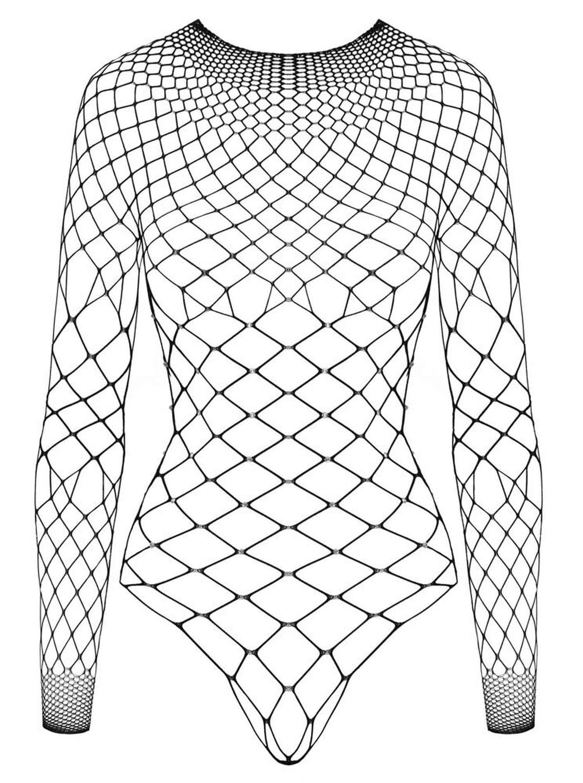 Bodysuit – mesh, long sleeves, black | Fantasy by Cottelli