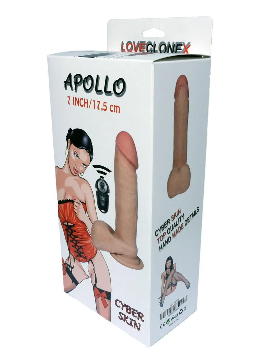 Realisztikus vibrátor Apollo Loveclonex 7″″-rotation 20 cm – távirányítós, újratölthető, testszínű | Favorites