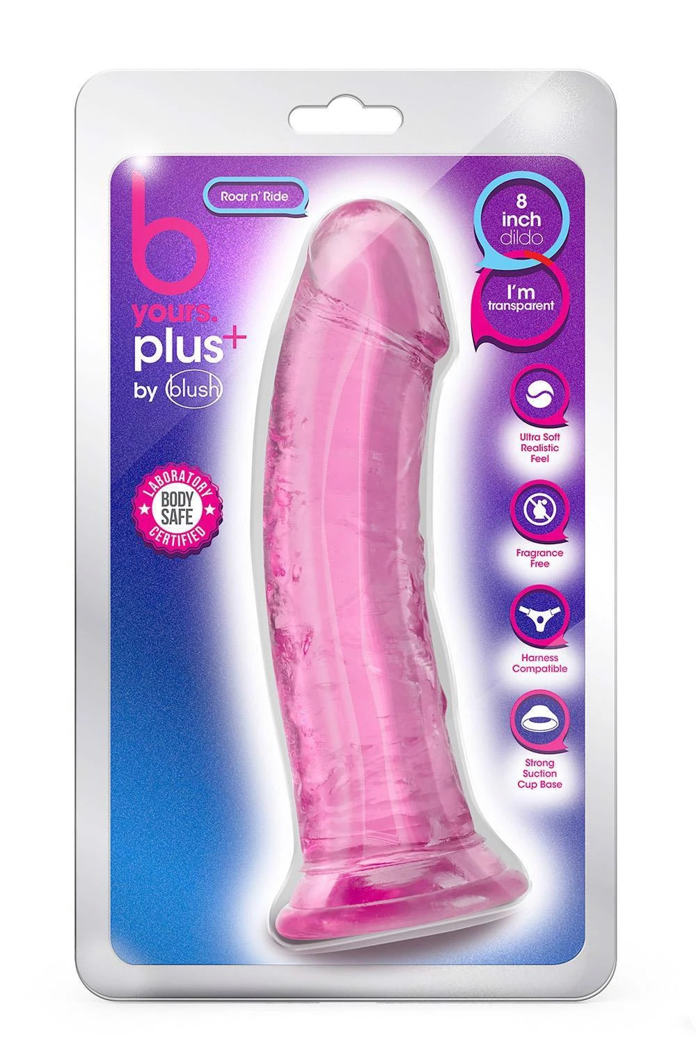 Dildo realistico Yours Roar N” Ride 20.3 cm – con ventosa, rosa | Blush