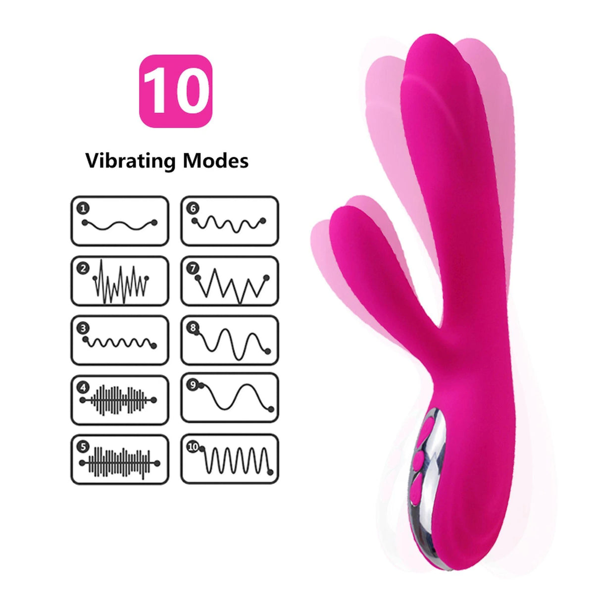 Vibratore rabbit Joker Stick 10 funzioni – ricaricabile, riscaldante, fucsia | Favorites