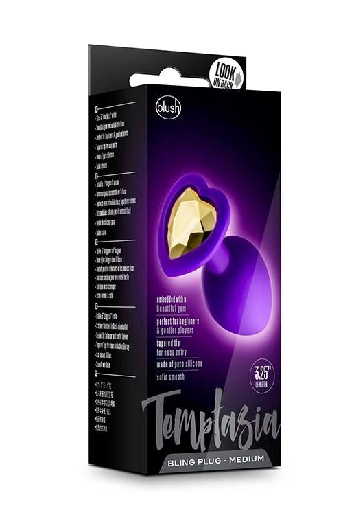 Plug anal Temptasia Bling 8.3 cm – avec bijou, violet | Blush