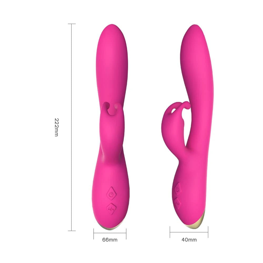 Rabbit vibrator Bonnie 9 functions – rechargeable, fuchsia | Favorites
