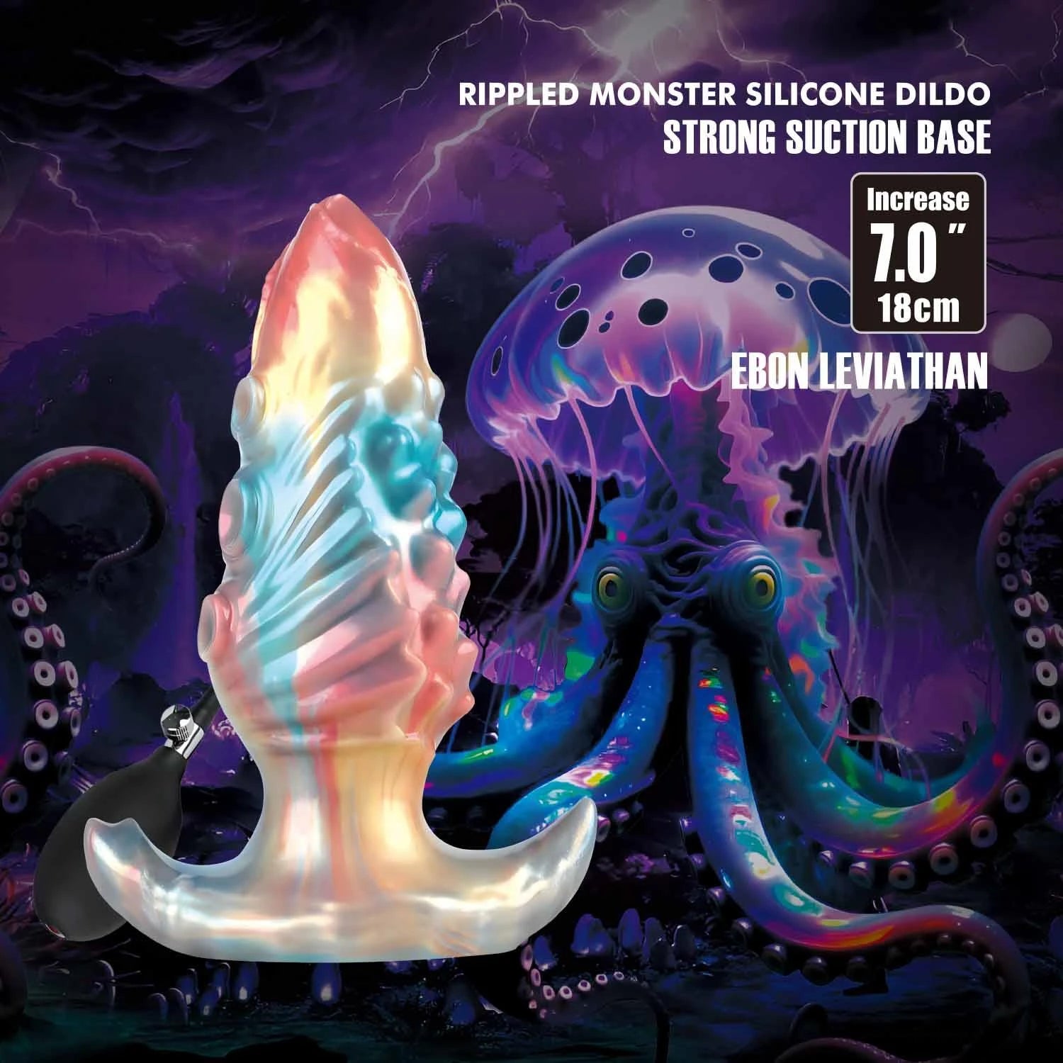 Power Monsters Ebon Léviathan – 18 cm Gode monstre texturé en silicone