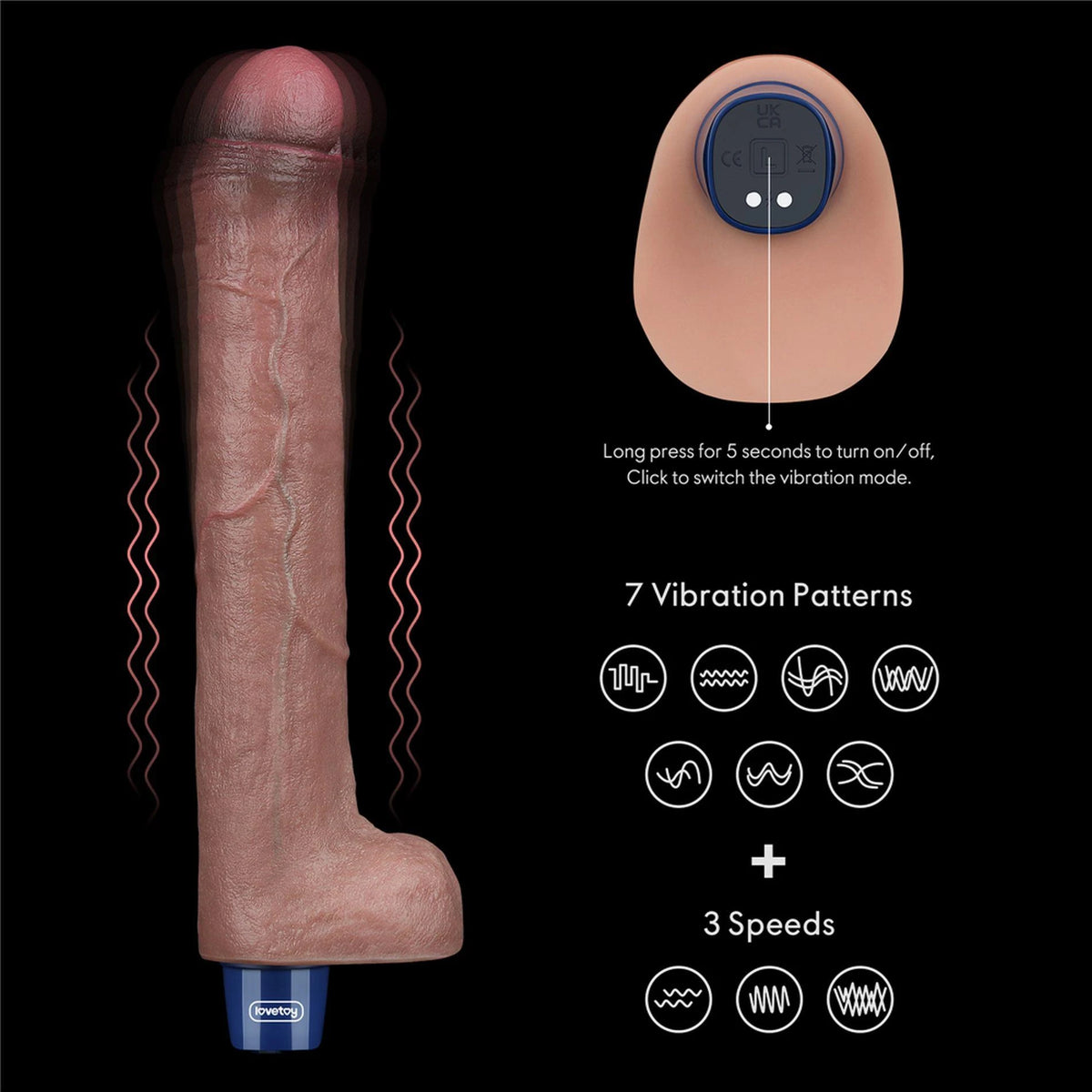 Consolador Softee 27.2 cm – recargable, vibrador, nude | Lovetoy