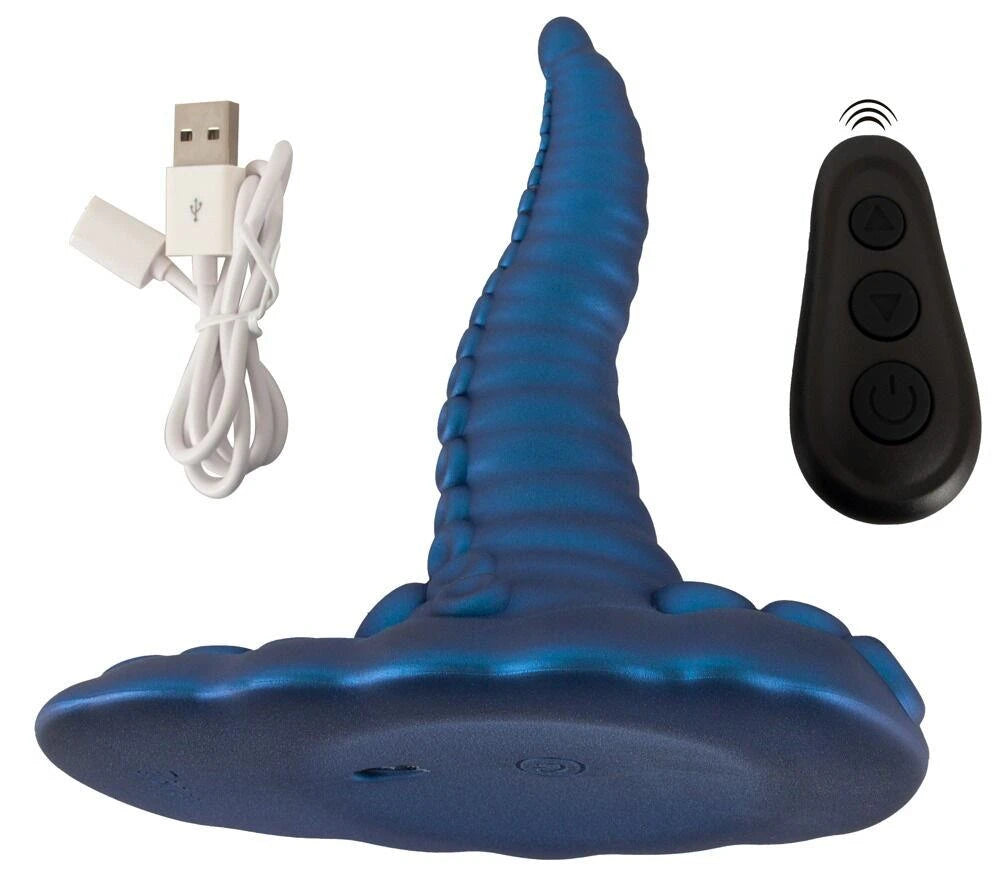 Realistic vibrator Tentacle Pad 10 functions – remote control, with suction cup, blue | Beasty Cocks