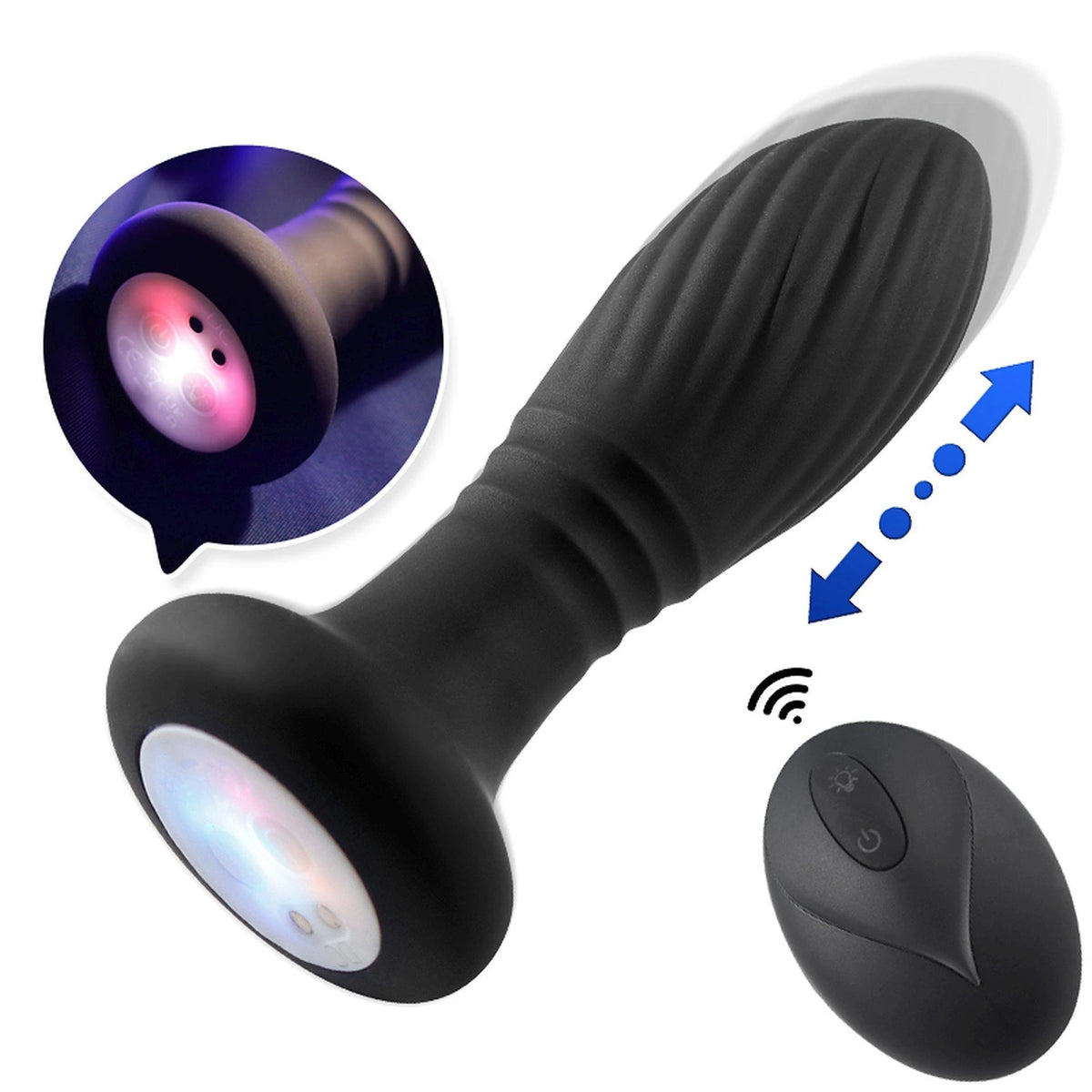 Plug anal Lighting 9 funciones – vibrador, negro | Favorites