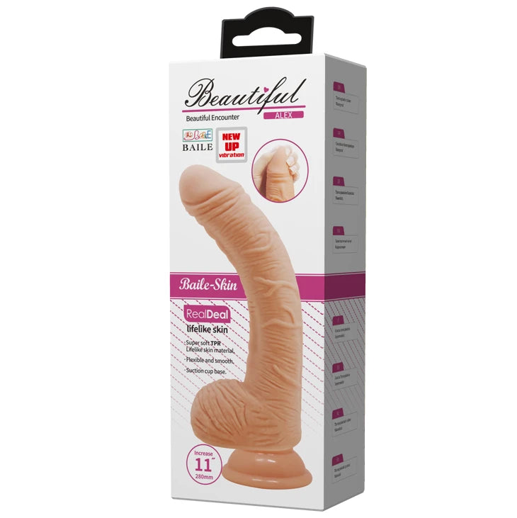 Vibrador realista Alex 11″″ – con mando a distancia, nude | Baile