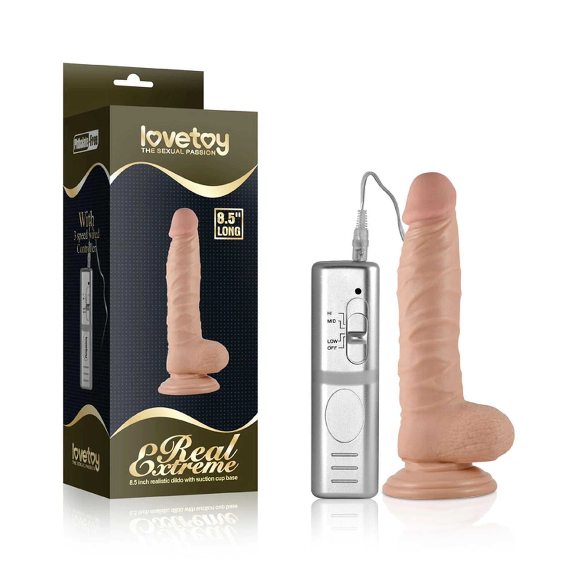 8.5″ Real Extreme Vibrating Dildo Flesh