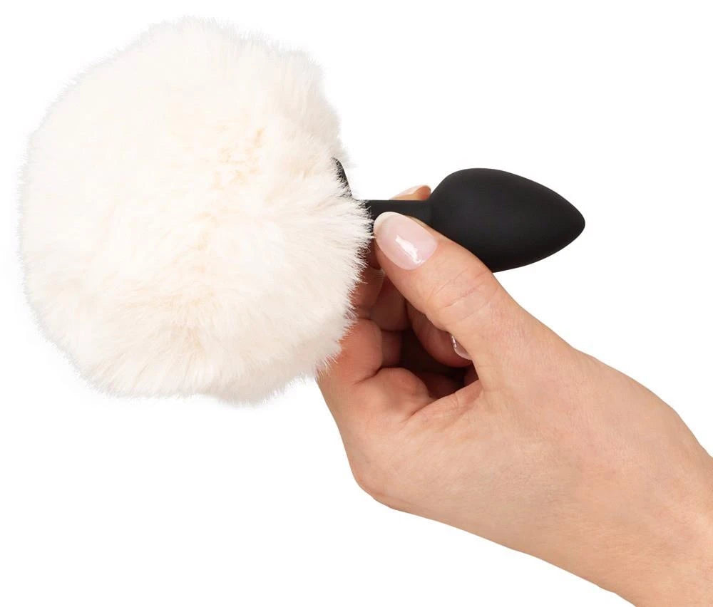 Butt plug fluffy tail 14.2 cm – white