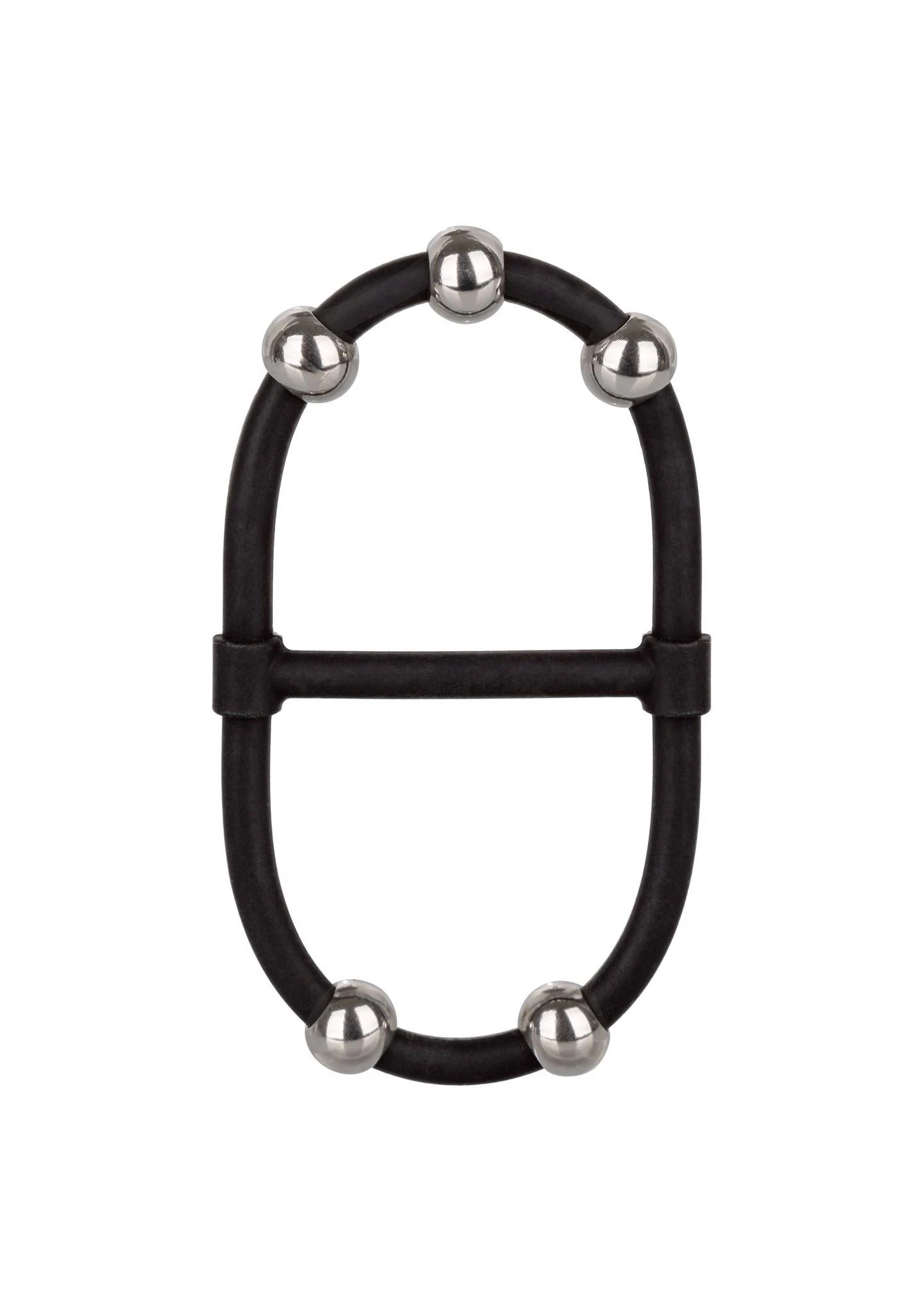 Maximiseur noir double en silicone avec perles