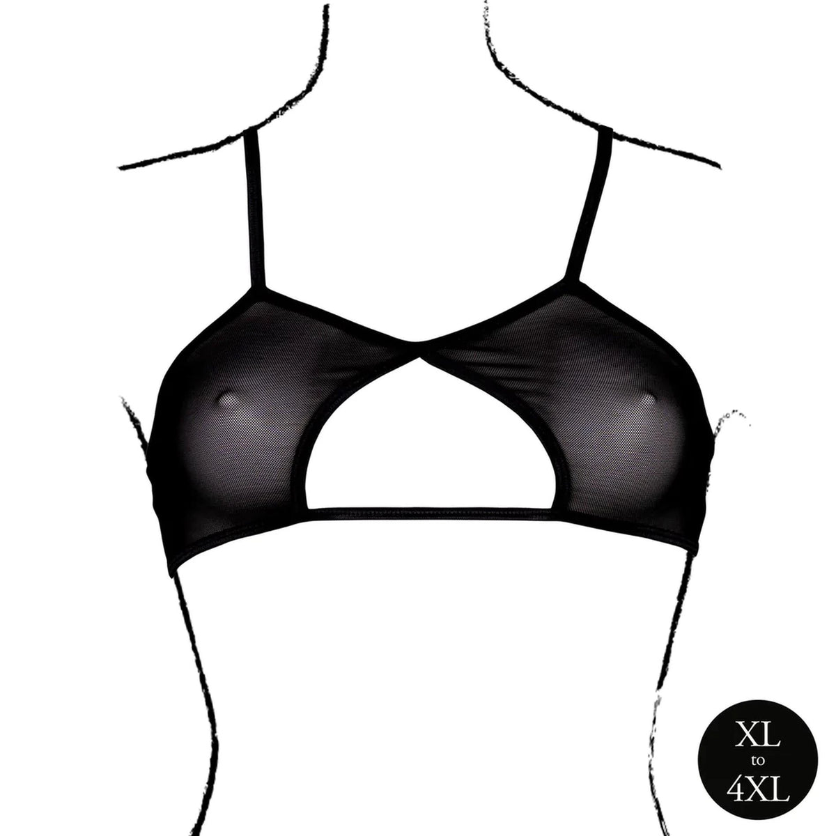 Conjunto de lencería Keyhole Sliders Queen – tallas grandes, doble, negro | Le Désir