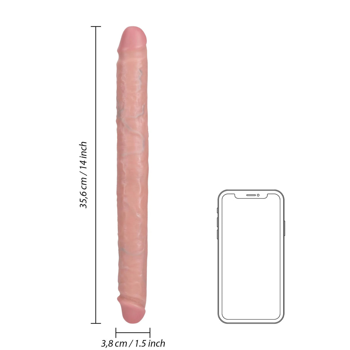 Dildo Ended 14″ – doppelt, hautfarben | RealRock
