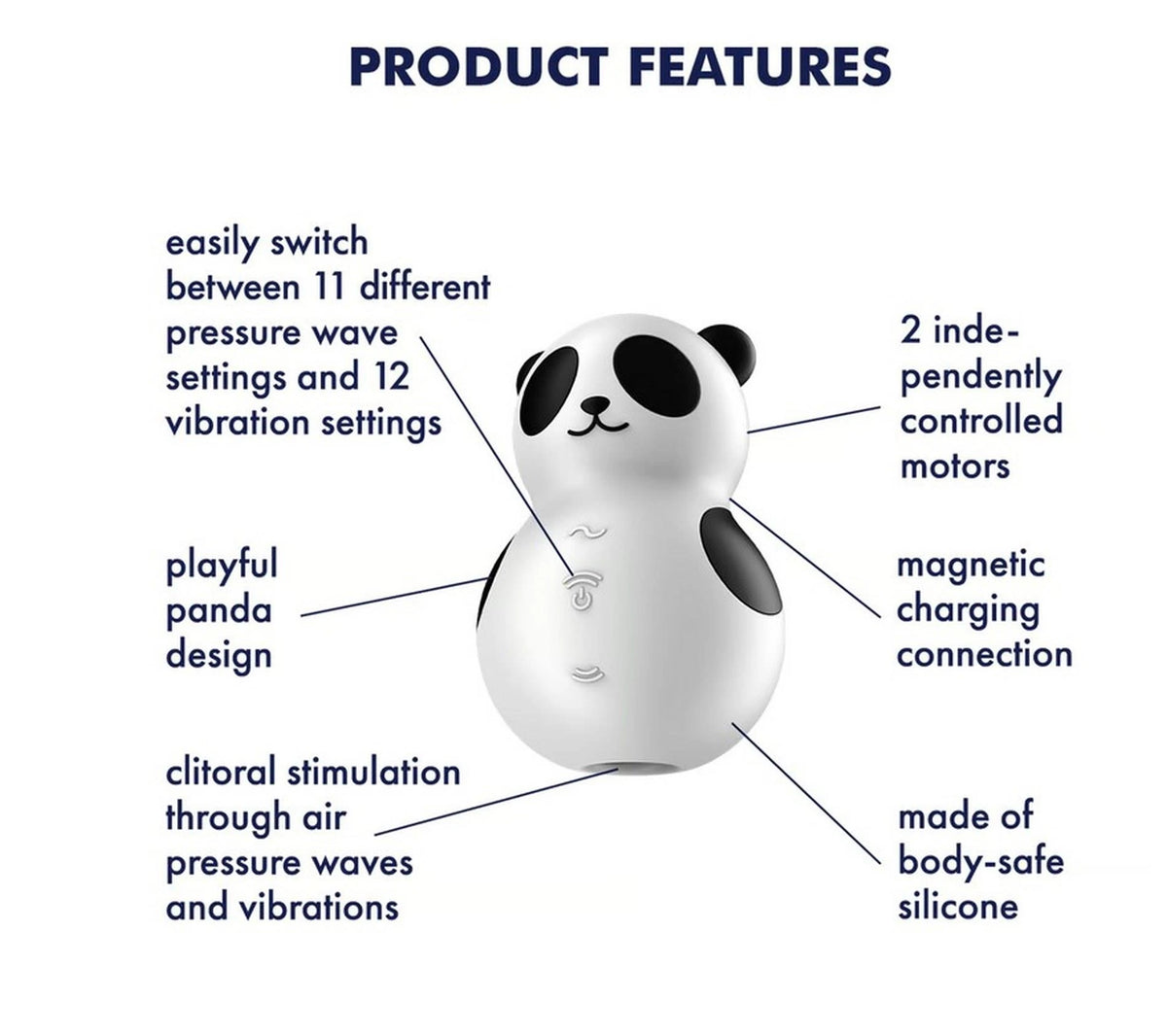 Stimolatore clitorideo Panda – ricaricabile, tascabile, bianco | Satisfyer