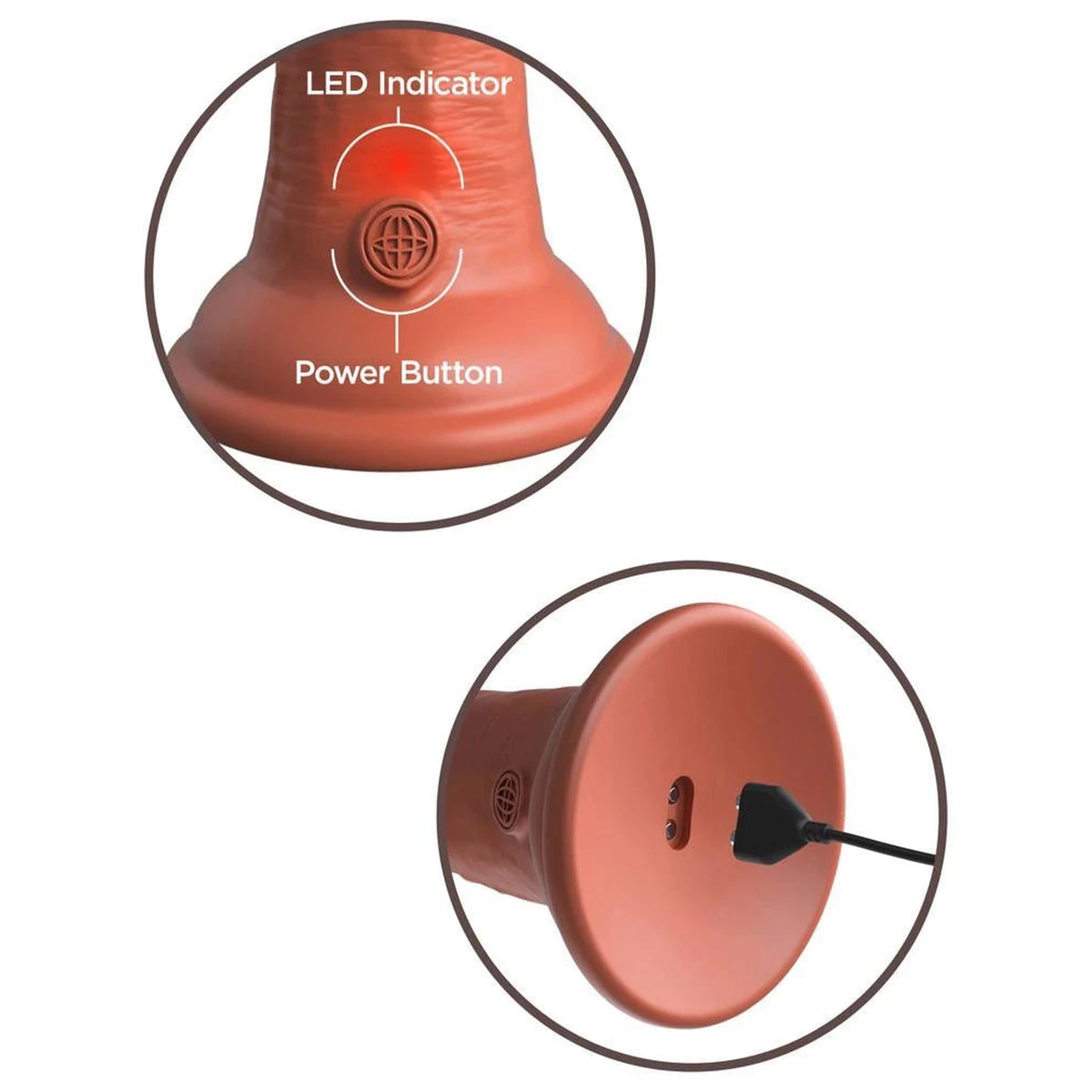 Consolador realista Density 10 funciones – recargable, con ventosa, nude 22 cm | King Cock Elite