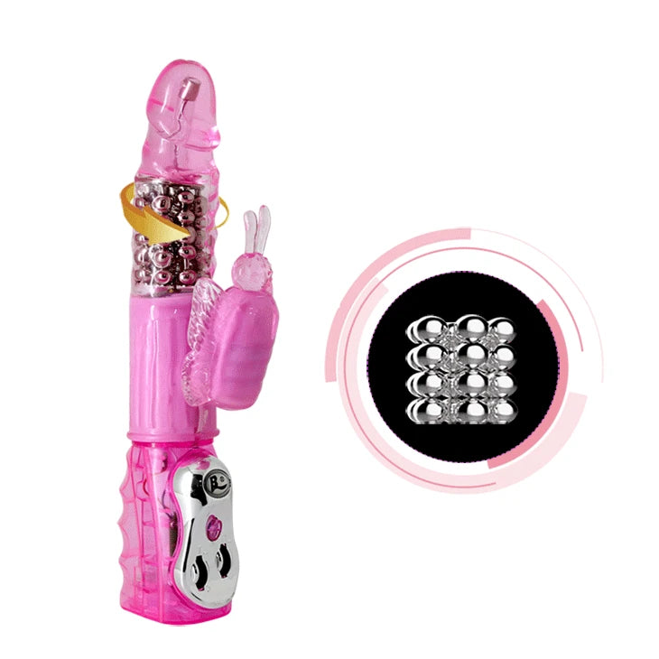 Vibrador rabbit – rotatorio, rosa BW-020033 | Baile