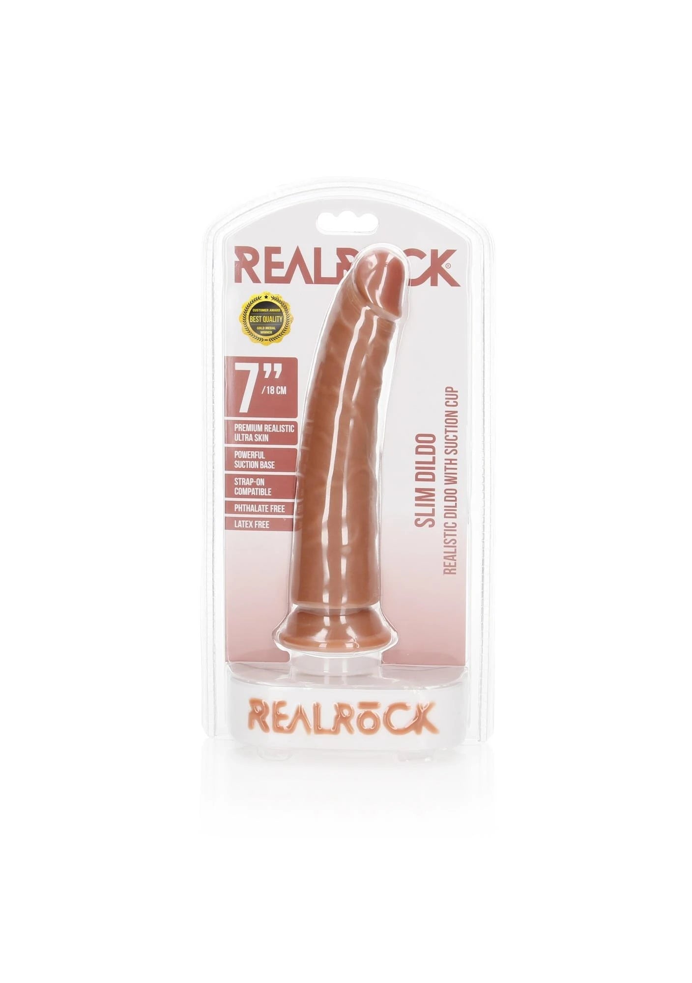 Gode réaliste fin à ventouse – 7 / 18 cm
