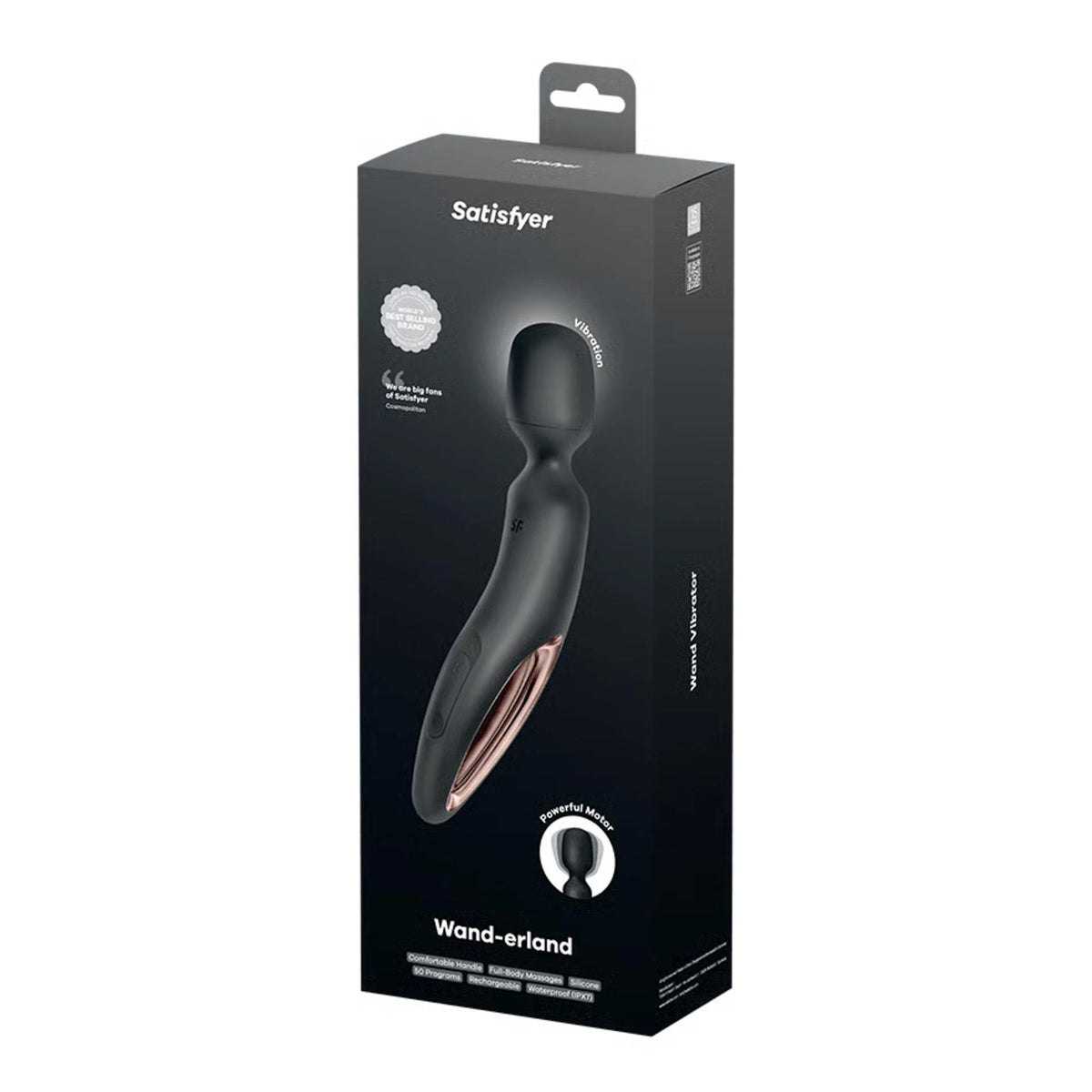 Masajeador wand erland – recargable, negro | Satisfyer