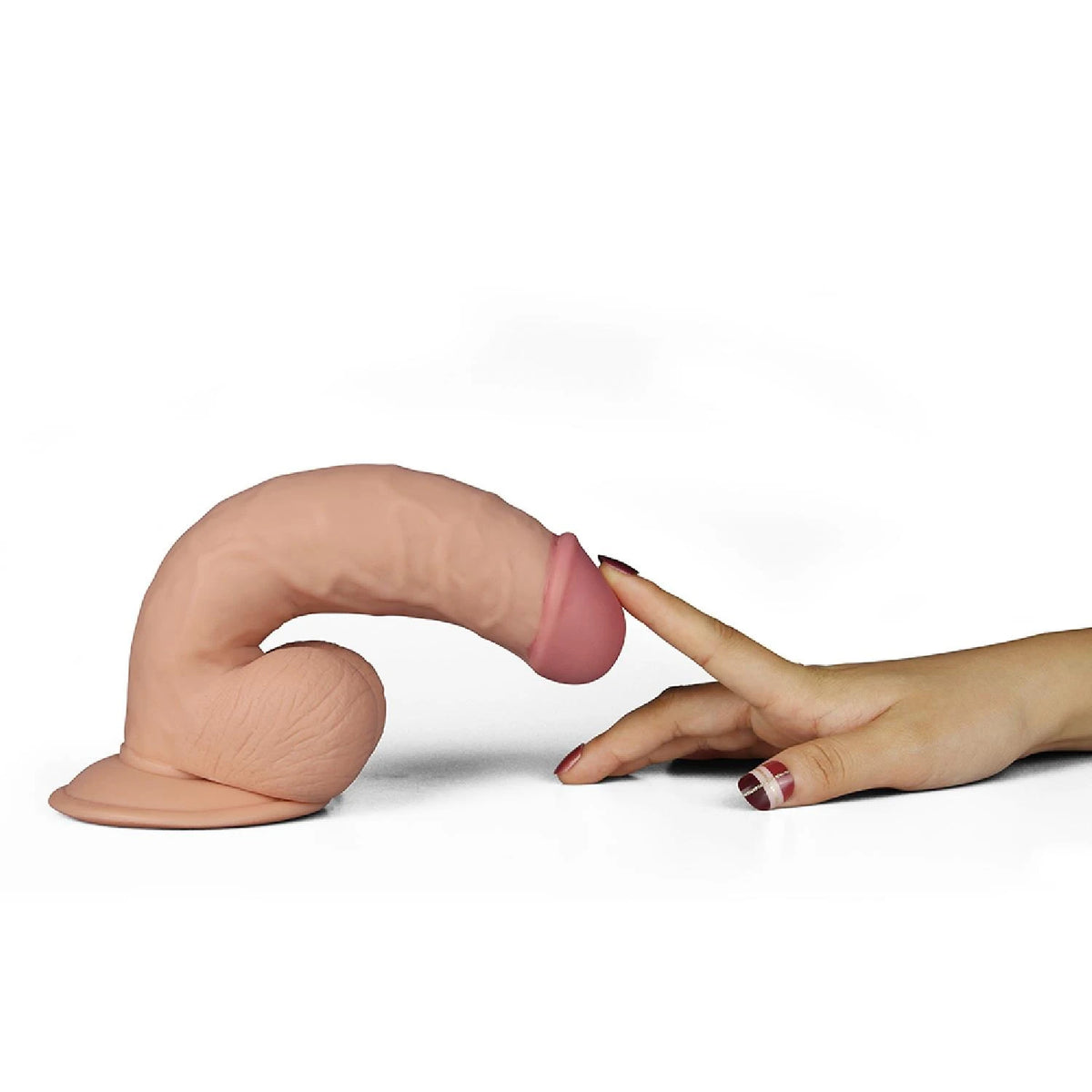 Realisztikus vibrátor 8.5″ Dude 10 sebesség – tapadókorongos, testszínű | Lovetoy