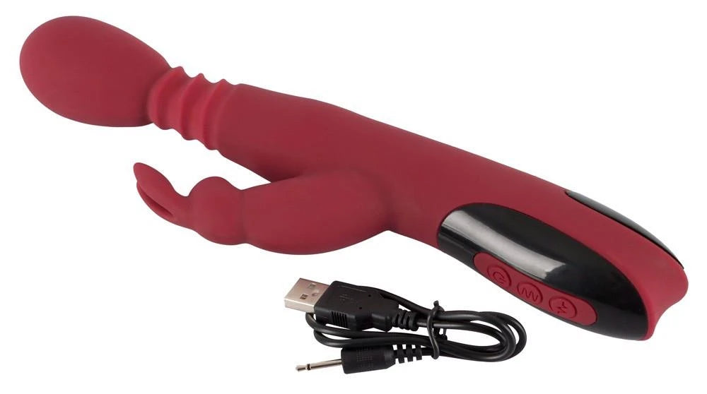 Rabbit vibrator 10 functions – rechargeable, red