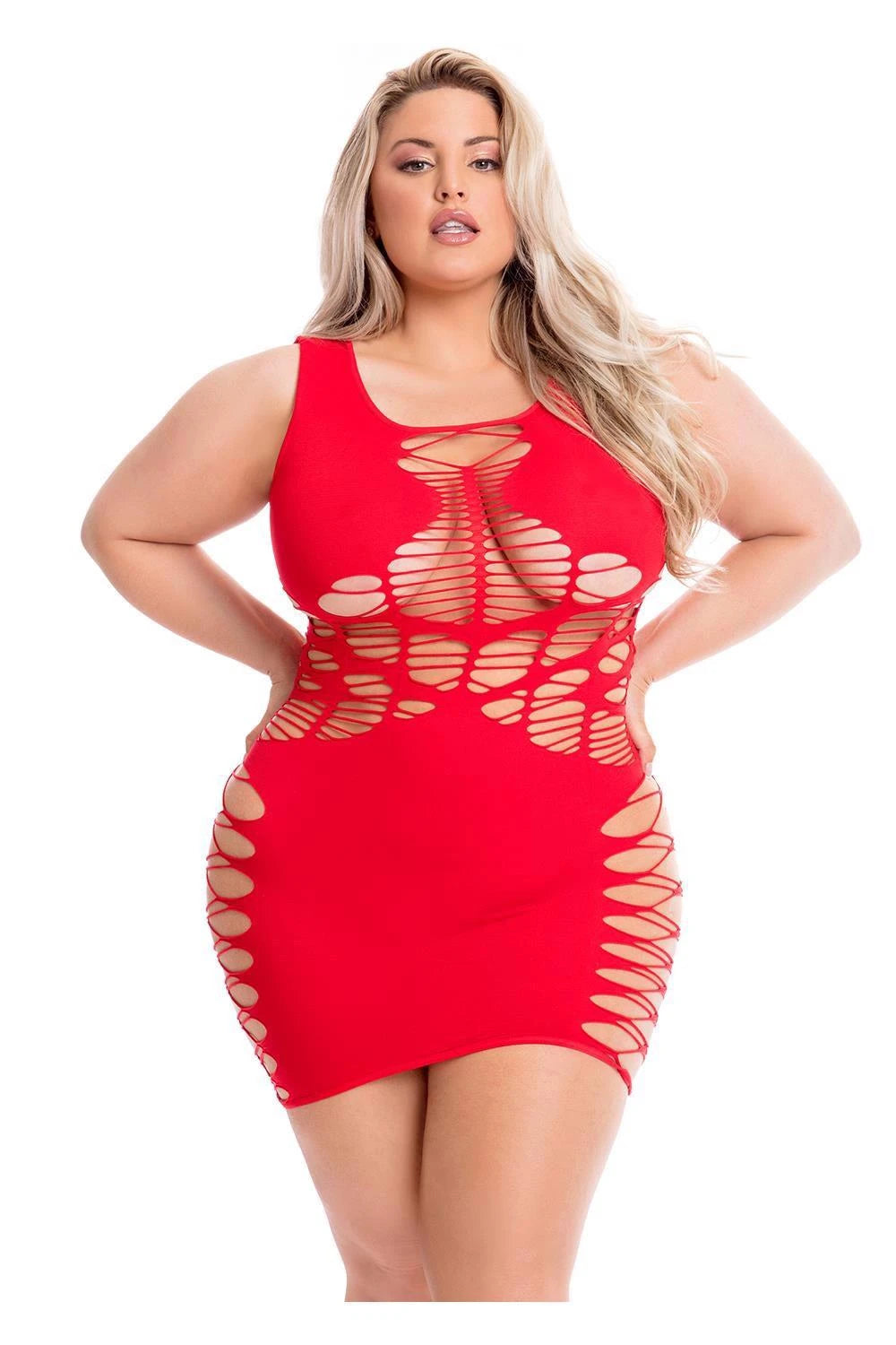 Robe Dynamite Diva – grandes tailles, rouge | Pink Lipstick Lingerie