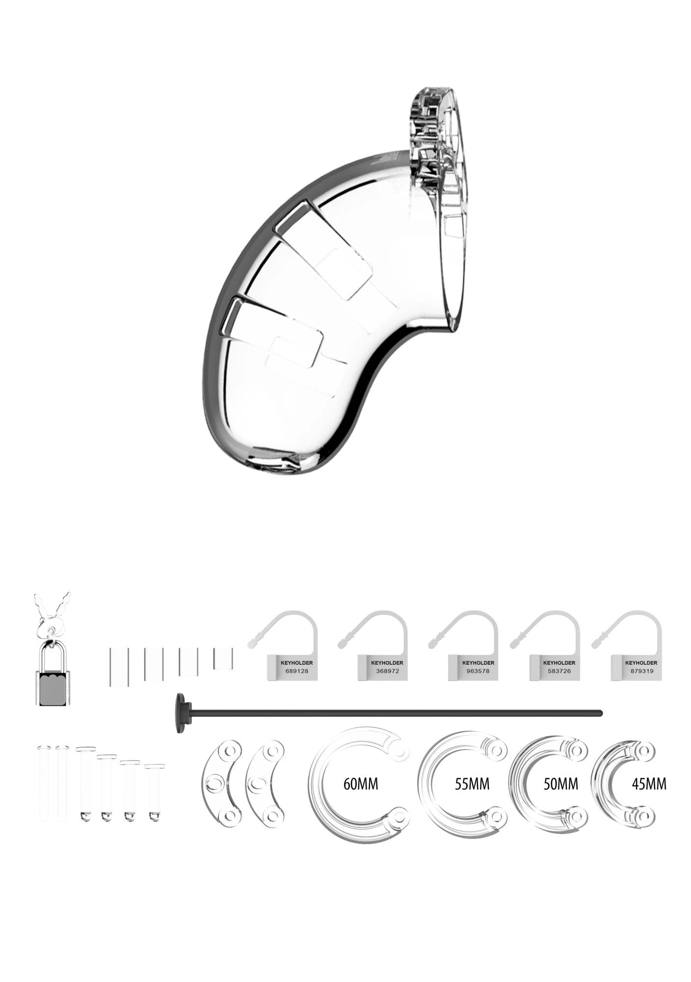Model 15 Chastity Cock Cage with Urethral Sounding - 3.5 / 9 cm