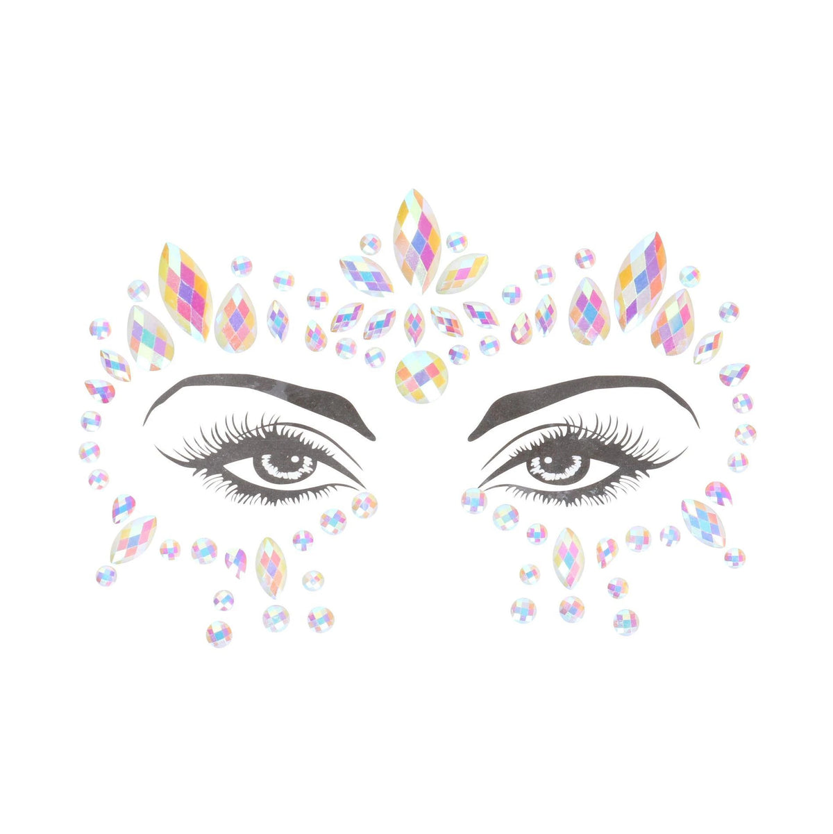 Body Stickers Face – avec bijou, multicolore OU851GLO | Ouch!