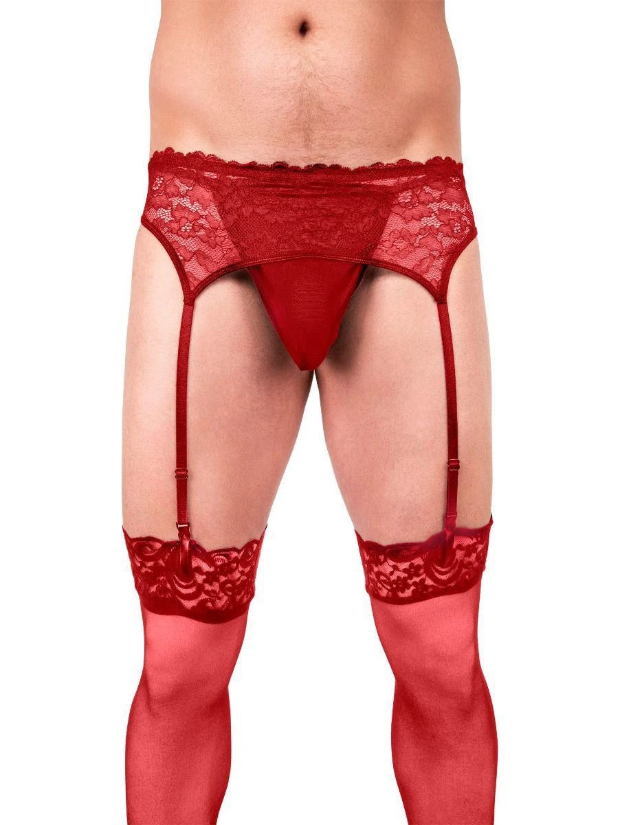 Prowler Parure Porte-Jarretelles Dentelle Rouge Grande Taille