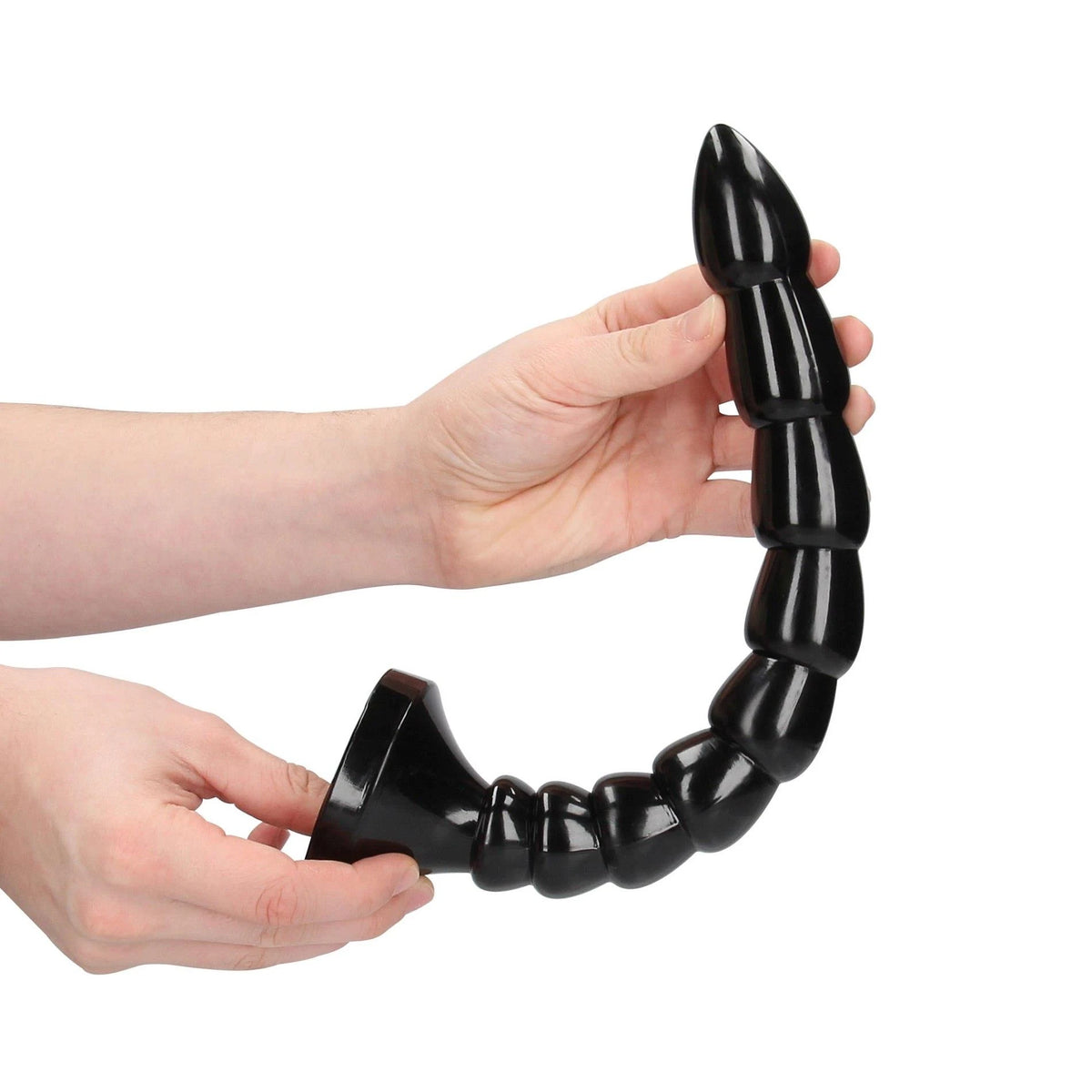 Dildo Stacked Snake 34.1 cm – with suction cup, black | Ouch!
