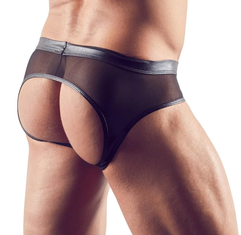 Cueca de homem – wetlook, preta | Svenjoyment