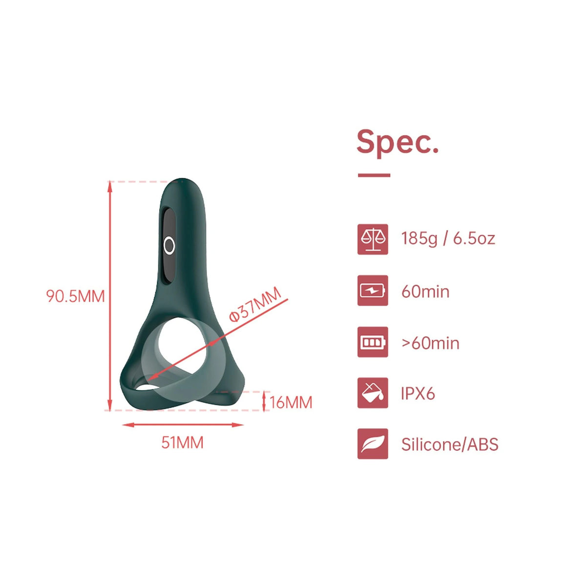Penisring Rise Smart Wearable – App-gesteuert, wiederaufladbar, grün | Magic Motion