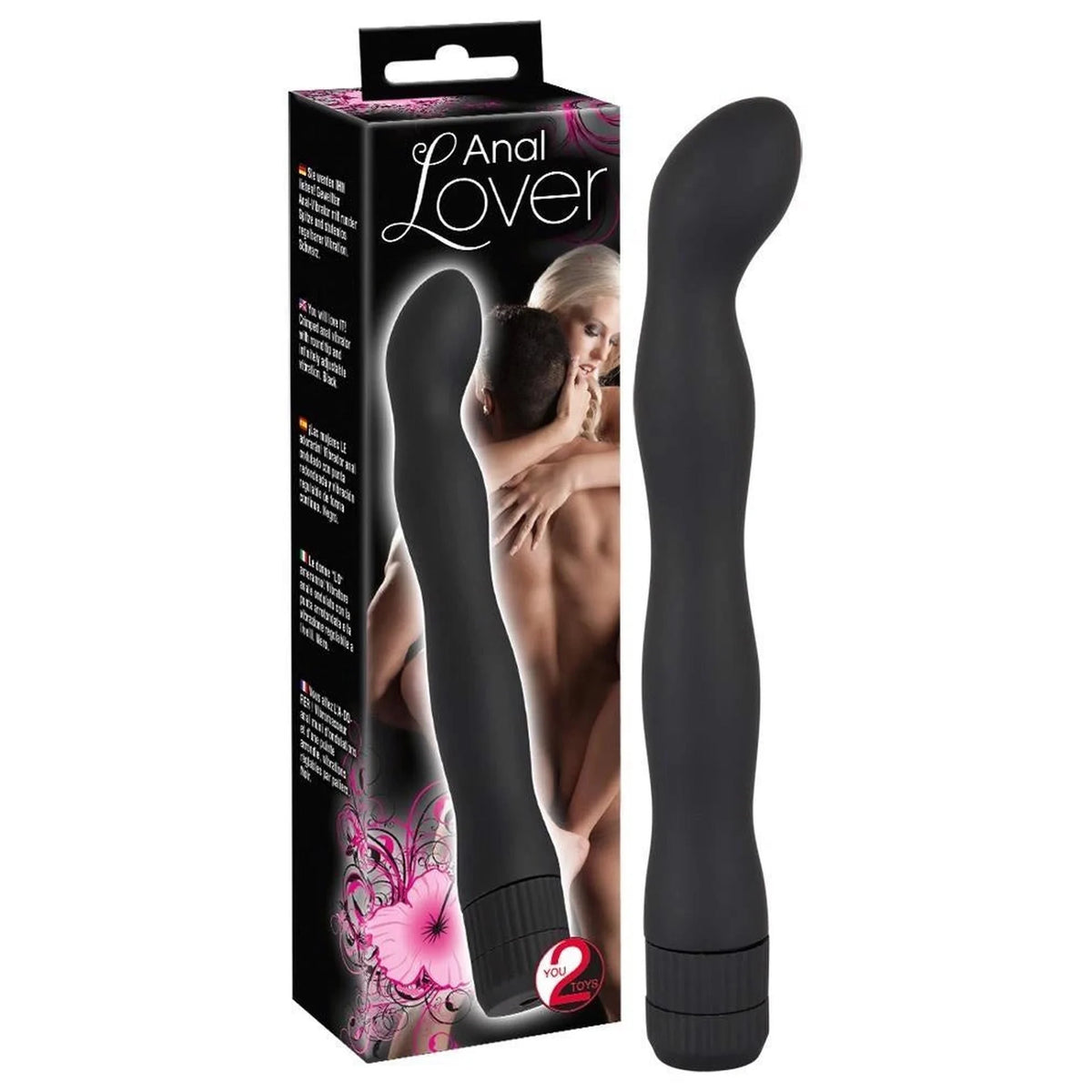 Vibrador anal 18 cm – negro