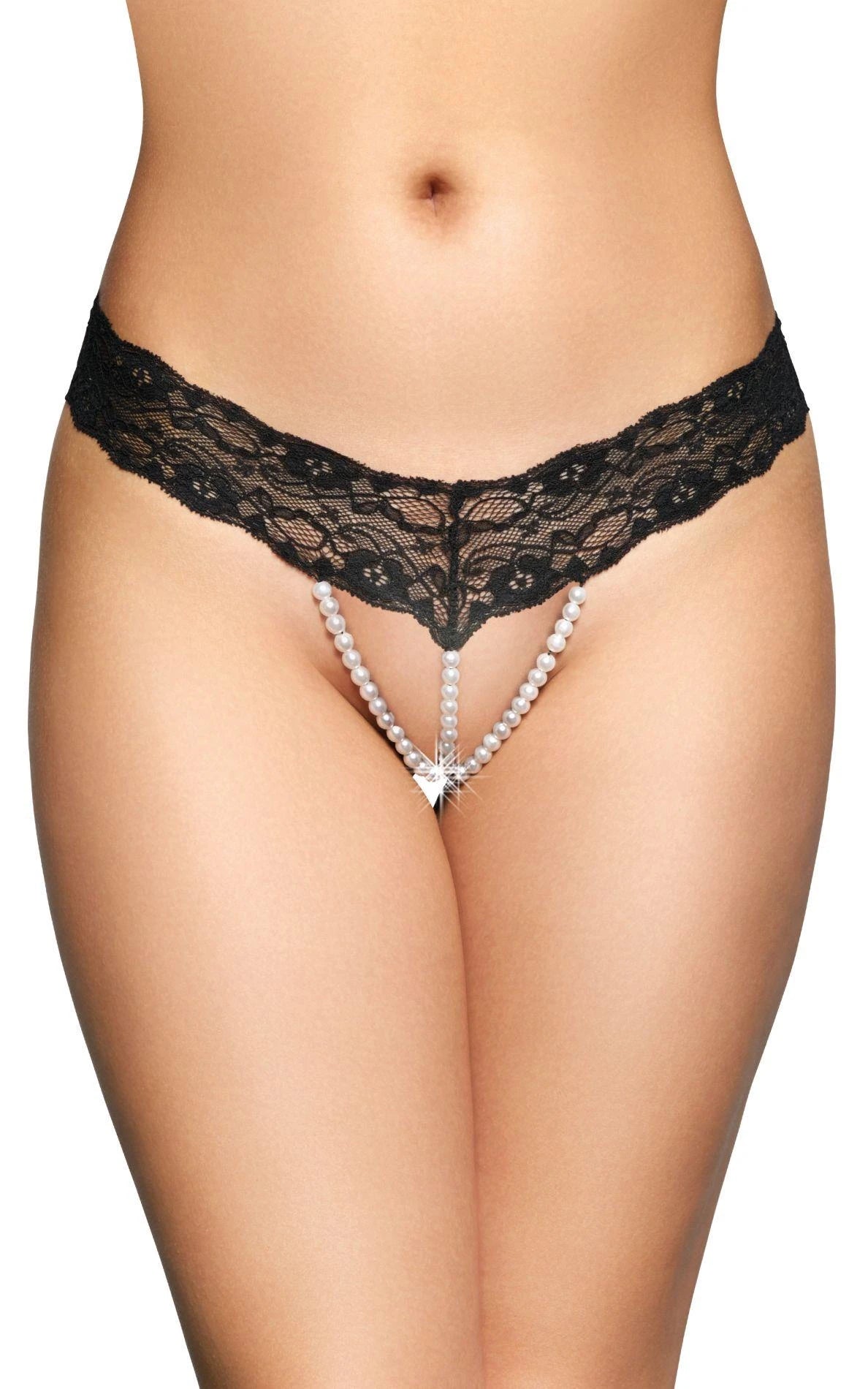 Slip – in pizzo, aperto, nero 89-5591249116 | SoftLine Collection