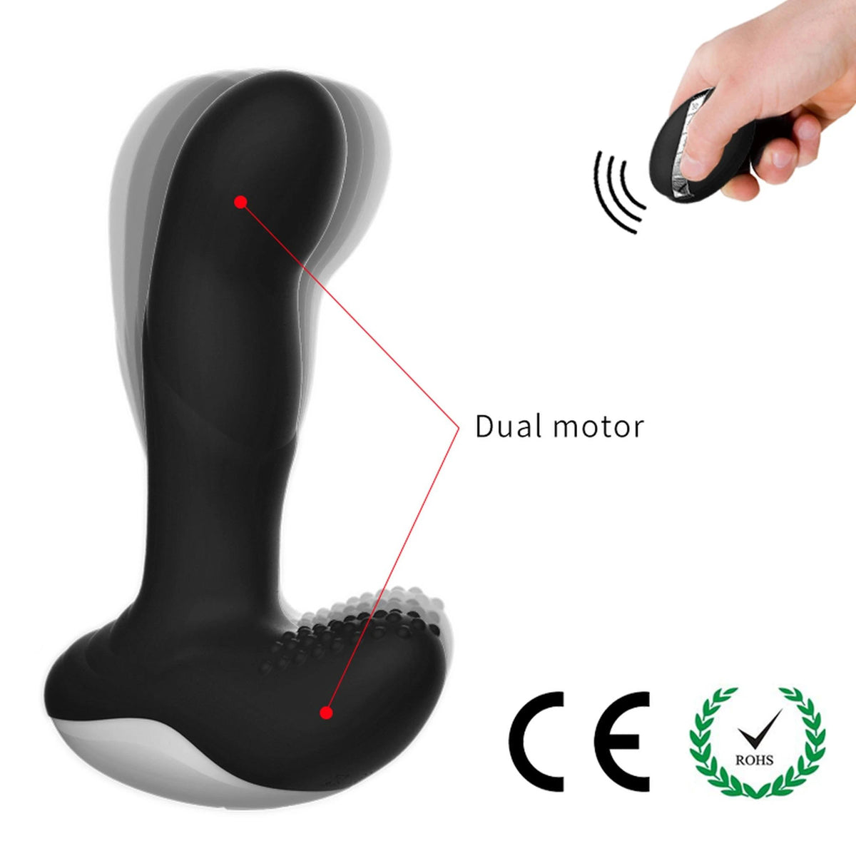 Massajador de próstata Pulsator 7 funções – com controlo remoto, recarregável, preto | Favorites