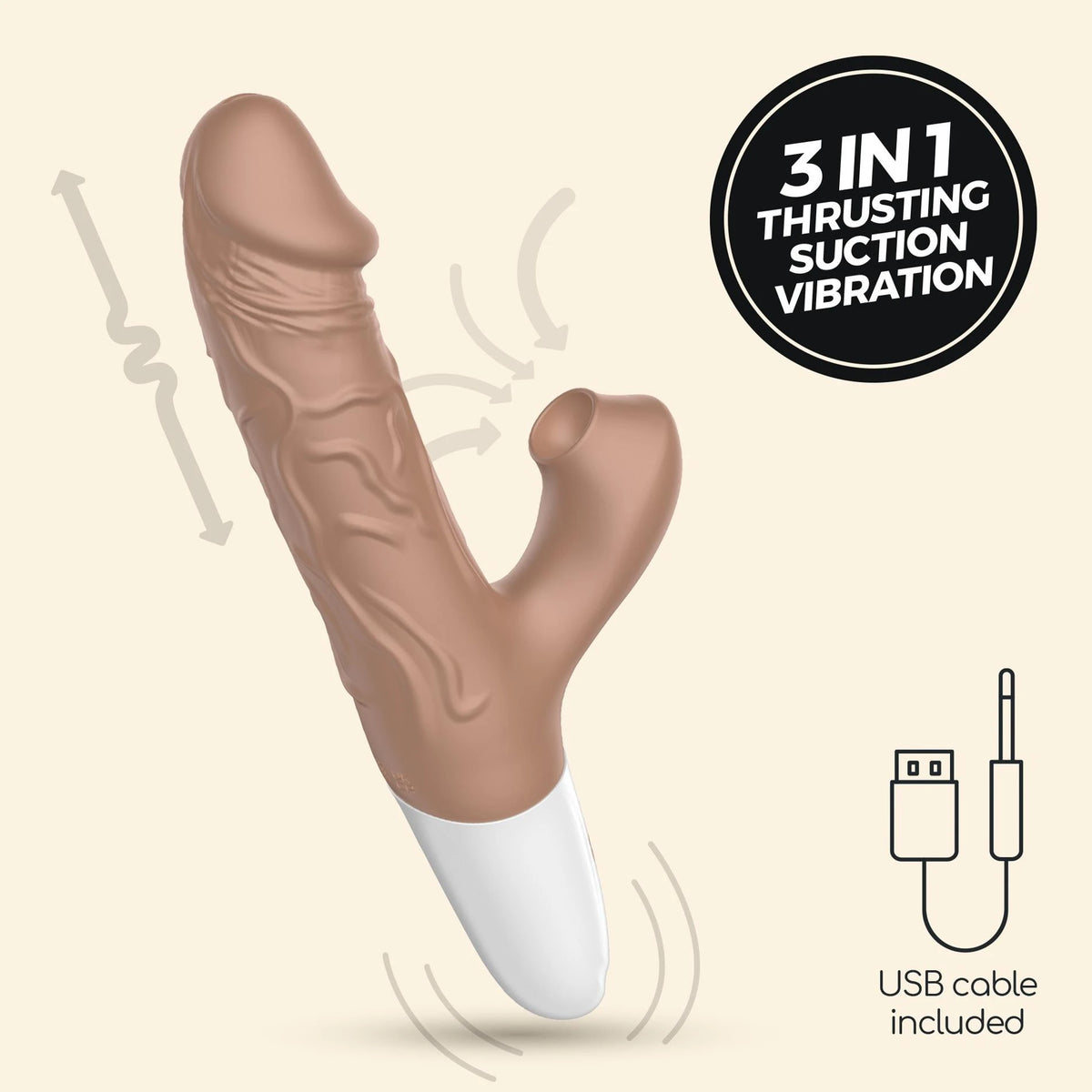 Vibratore realistico EL Matador 10 funzioni – ricaricabile, a spinta | Crushious
