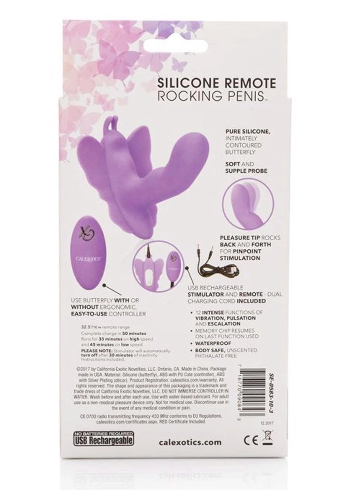 G-Punkt-Vibrator Butterfly Rocking – mit Fernbedienung, lila | Calexotics