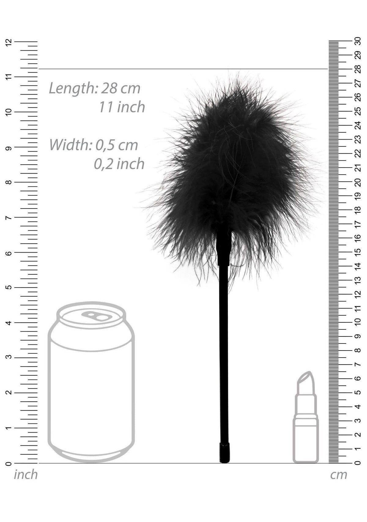 Látigo Feather Tickler – negro 27 cm | Ouch!