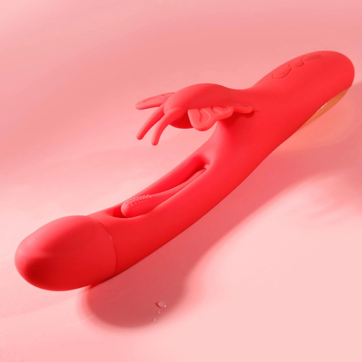 Estimulador de clítoris Butterfuly flicking 25.4 cm – recargable, doble, rojo | Favorites