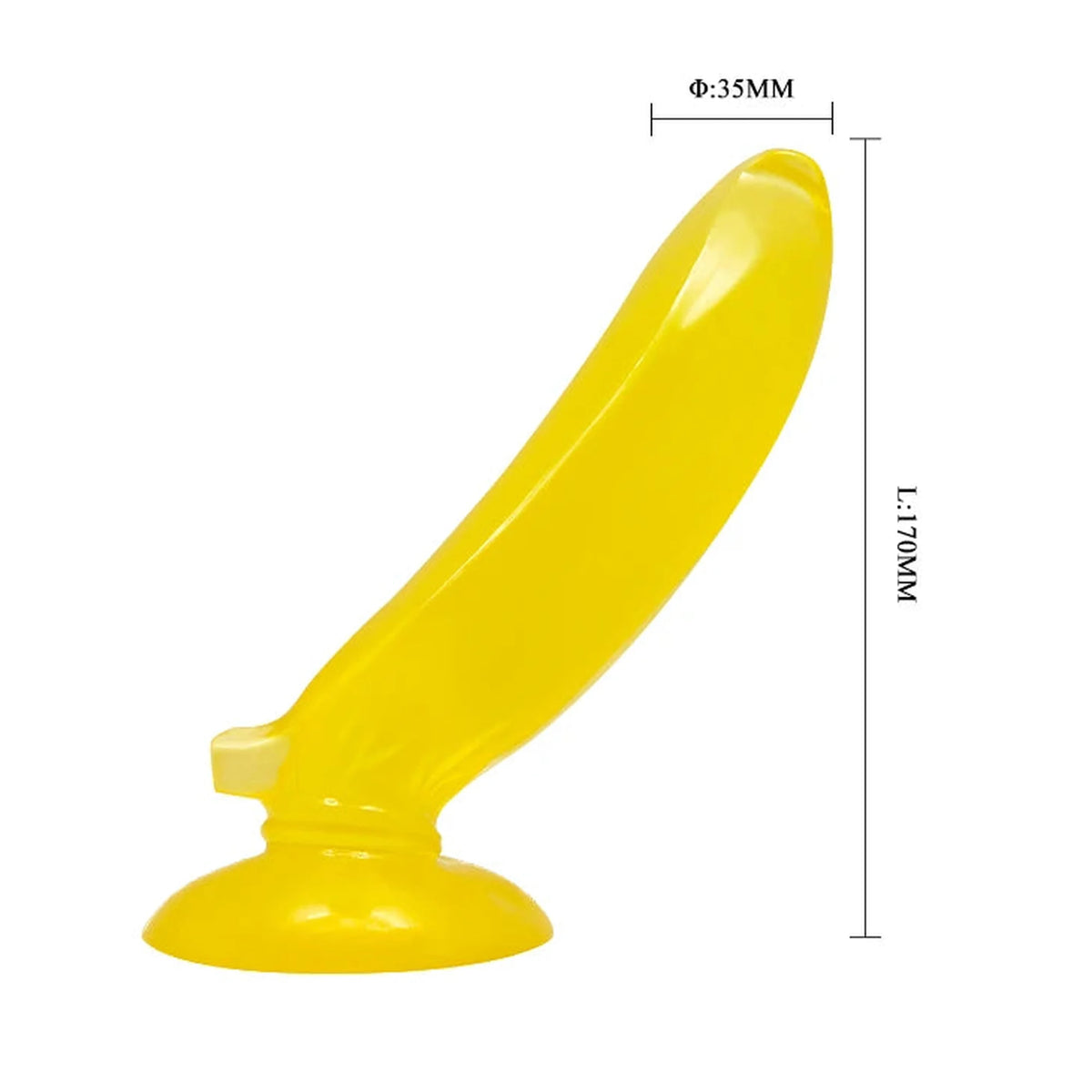 Dildo realista Fruit base – com ventosa, à prova de água, amarelo | Baile