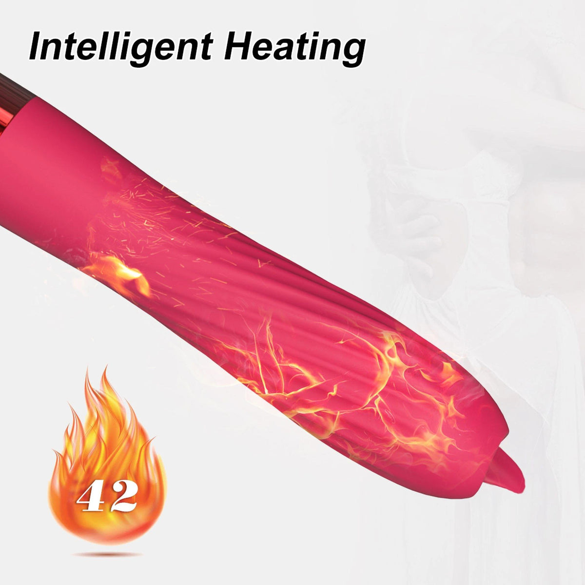 Vibromasseur classique 10 fonctions – rechargeable, chauffant, rouge | Favorites