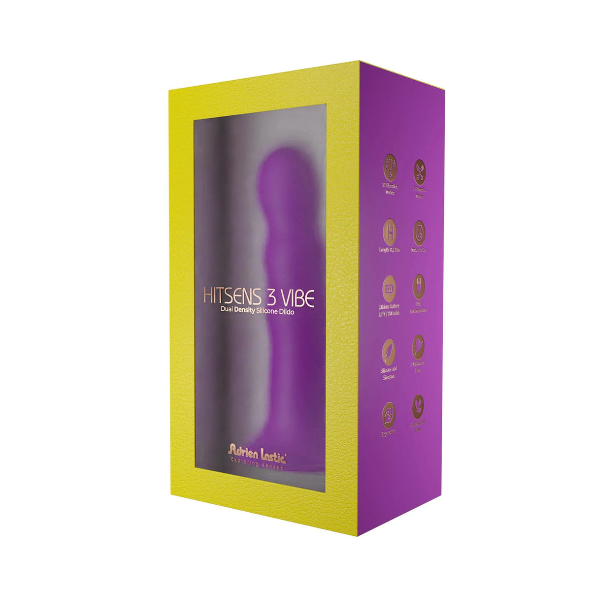 Vibratore realistico A.D Hitsens 3 7 Motor 10 funzioni – in cyberskin, viola | Adrien Lastic