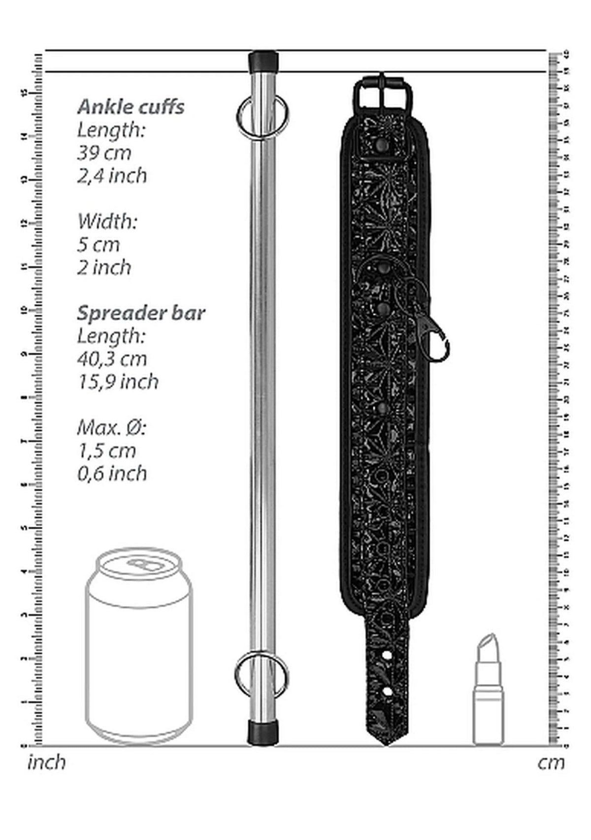 Esposas Spreader Bar – negra | Ouch!