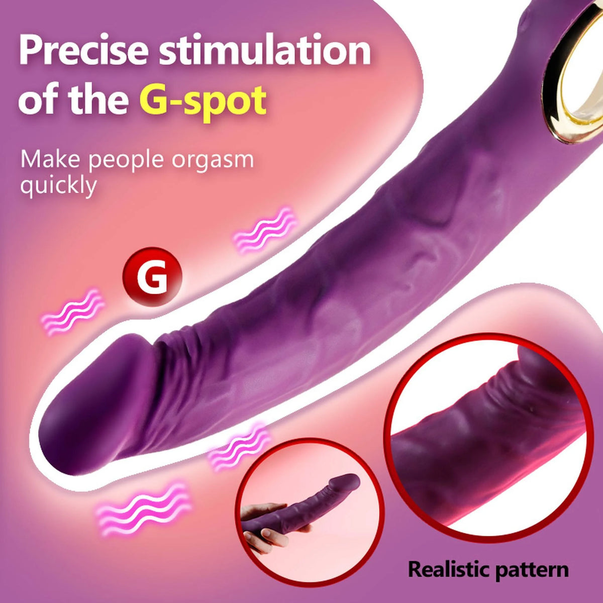 Vibrador realista 10 funções – recarregável, roxo | Favorites