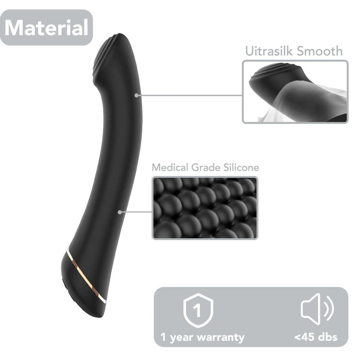 Vibrador punto G Gwand 9 funciones – recargable, negro | Favorites